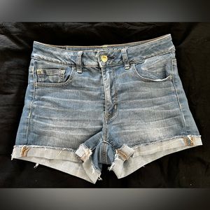 American Eagle High Rise Shortie Jean Shorts
